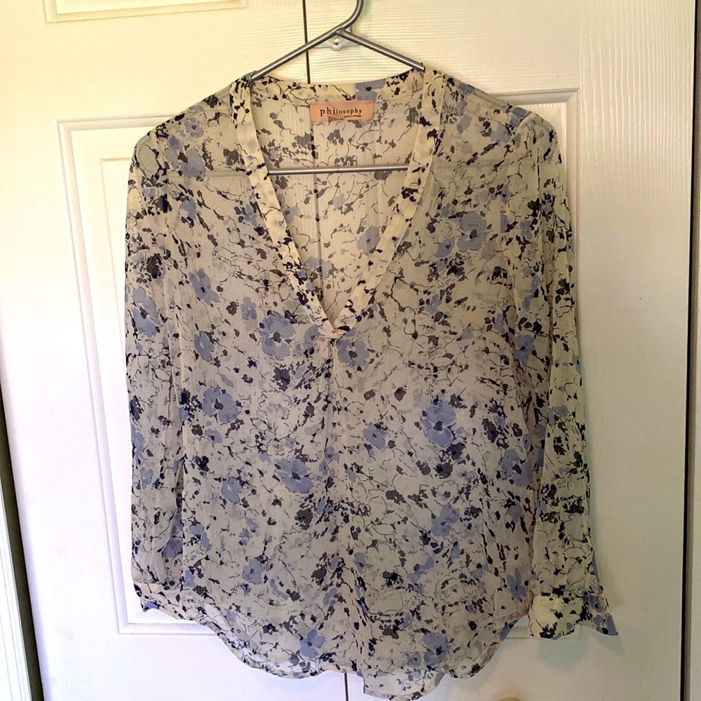 Sheer philosophy, republic clothing, floral, business, professional, dress up XS